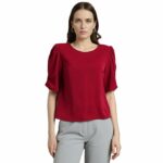 Van Heusen Women's Regular Fit Half Sleeve Round Neck Formal Top