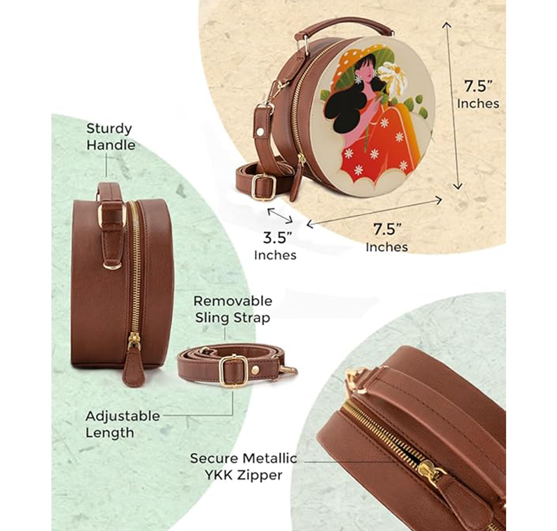 Kalankit Box Sling Bag for Women Girls - Image 3