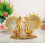 Double Peacock Metal Statue, Lovers Peacock Couple, Animal Showpiece Figurines