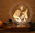 Artistic Gifts Acrylic Handcrafted Personalized 3D Illusion Photo Lamp for Couples