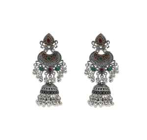 Jewellery Earrings for Women Afghani Oxidised Silver