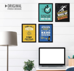 Photo Frame of Set Goals | Wooden Art | Framed Poster for Wall