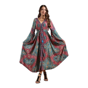 KE KANHA EXPORTS Long Dress for Woman | Boho Maxi Beach Wear Dress for Women