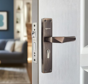 Amazon Basics Heavy-Duty Door Lock Set | Mortise Door Lock Handlesets with 3 Brass Key for Home,Office,Hotel