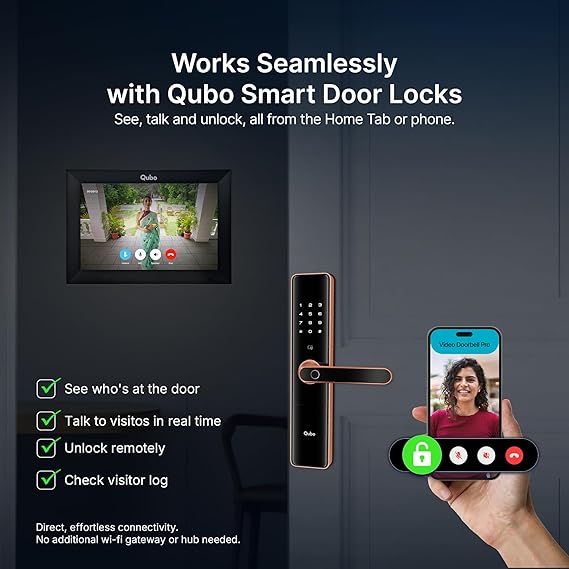 Qubo Instaview New Age Video Doorphone from Hero Group | 3MP Video Doorbell Pro 2K + Wireless Home Tab 1296p Resolution - Image 5
