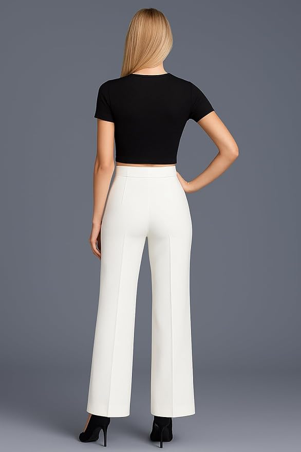 SWADESI STUFF Women’s High Waisted Bell Bottom Pants | Retro Wide Leg Trousers - Image 2