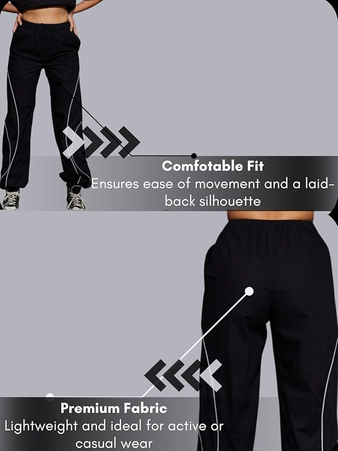 GRECIILOOKS Track Pants for Woman | Parachute Pant for Women Baggy | Loose Trousers for Women - Image 2