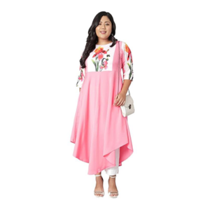 pink flared kurta