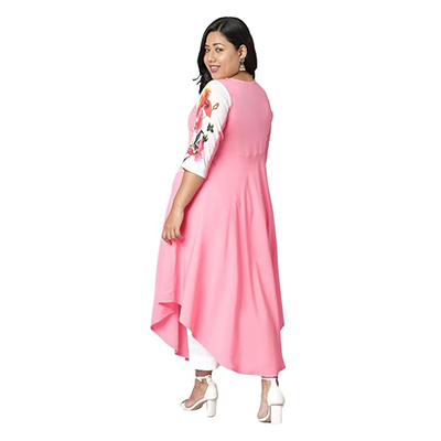 pink flared kurta
