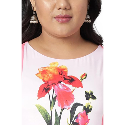 pink flared kurta