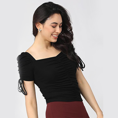 Square Neck Solid Tops