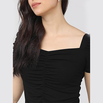 Square Neck Solid Tops