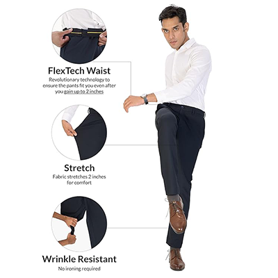 Buy 1 Best Stretchable Formal Checks Pants Men's Online - Image 7