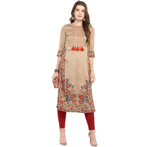 poly silk straight kurta
