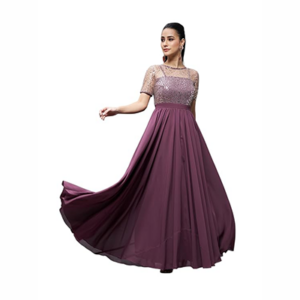 Georgette Sequins Maxi Dress